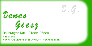 denes giesz business card